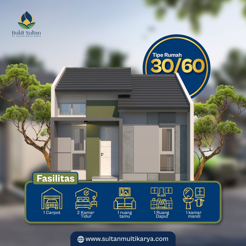 foto tampak rumah tipe 30/60 perumahan BUKIT SULTAN
