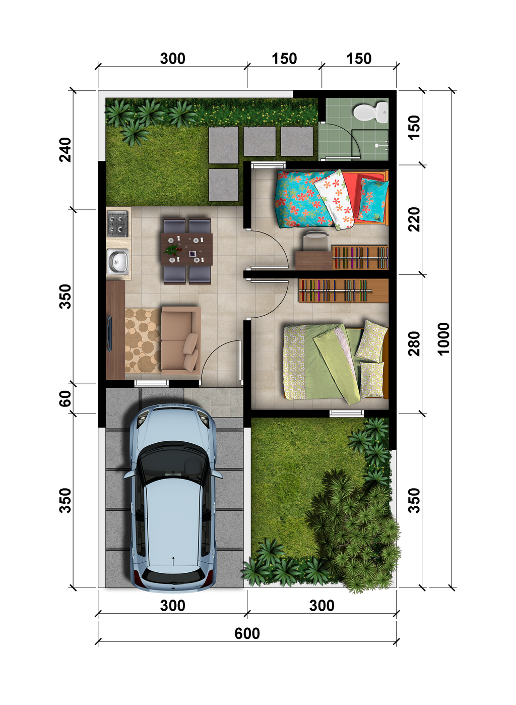 foto denah rumah tipe 30/60 perumahan BUKIT SULTAN