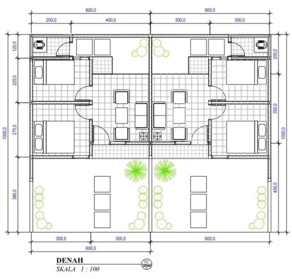 foto denah rumah tipe 30/60 perumahan Perum Citra Mulia Megah