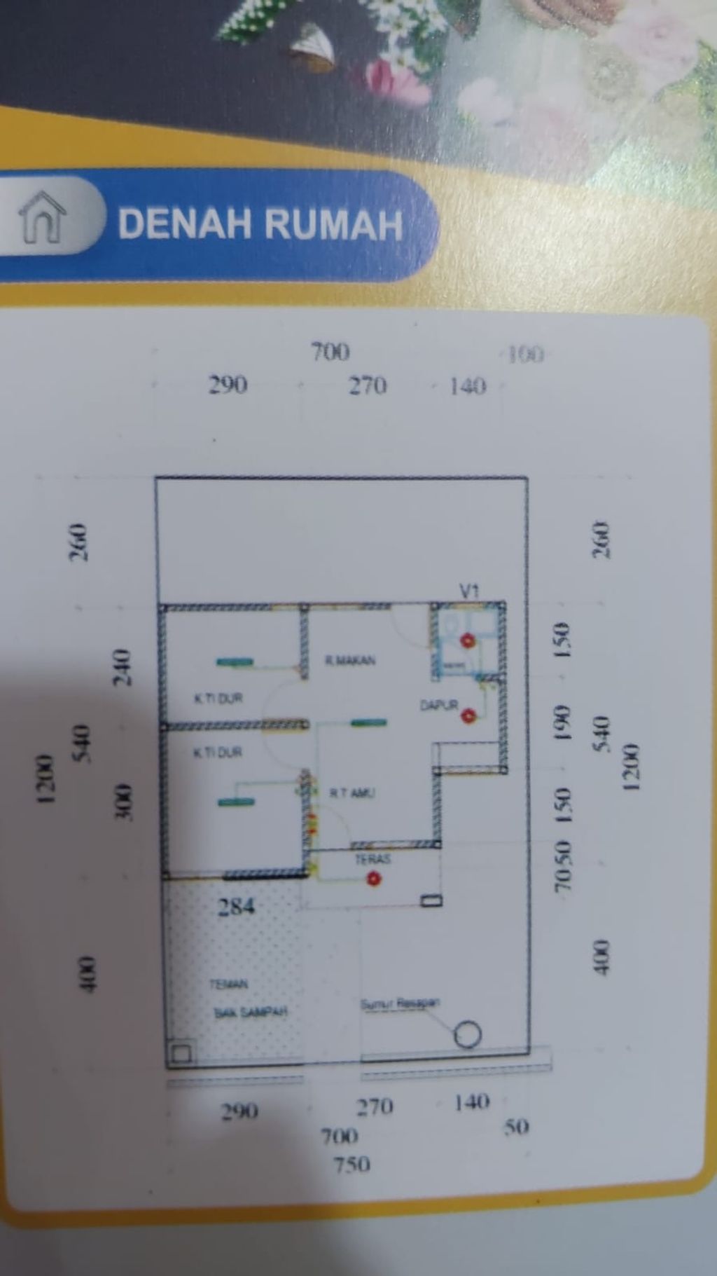 foto denah rumah tipe Rsh perumahan Villa Windaro Persada