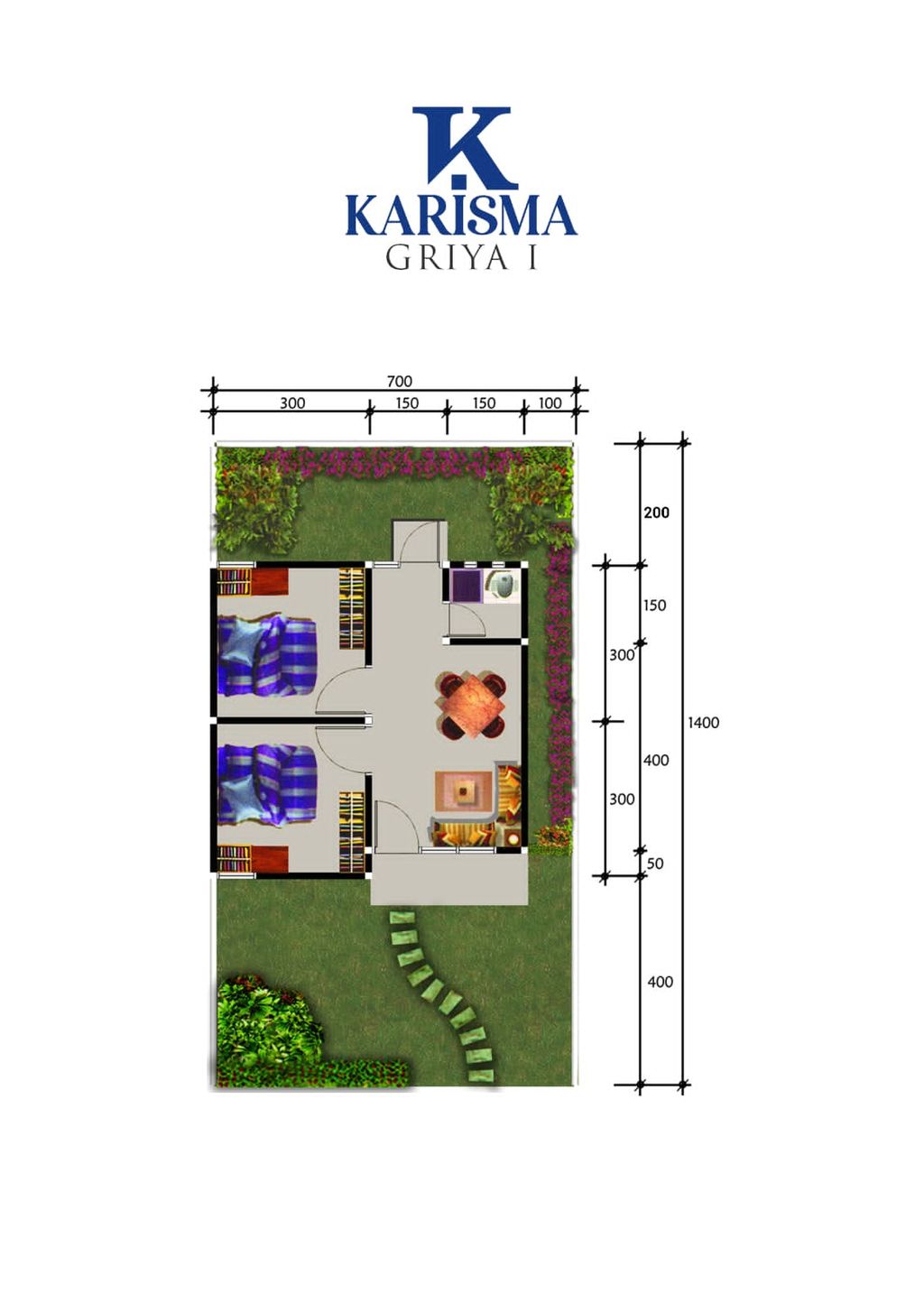 foto denah rumah tipe Rumah RST perumahan Karisma Griya 1