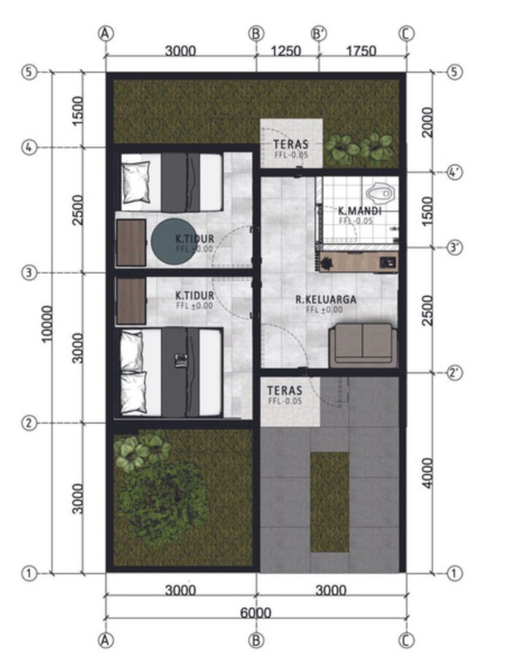 foto denah rumah tipe Adara perumahan Casa Asasta