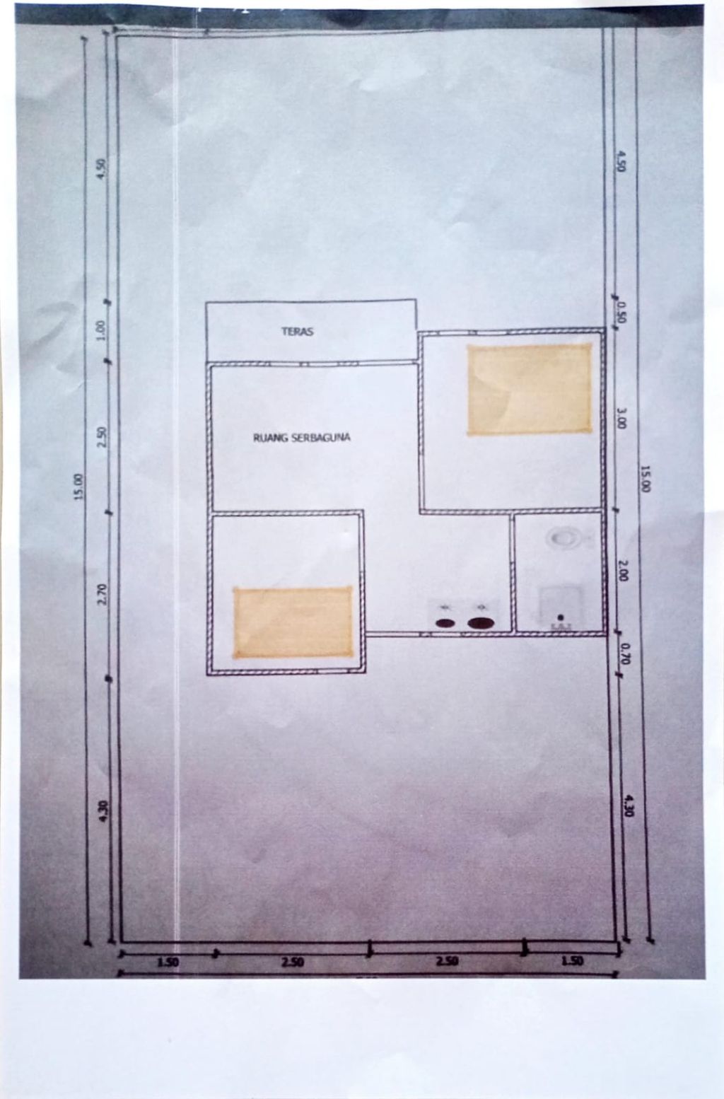 foto denah rumah tipe 36 perumahan VHICEL SHONNA INDAH I