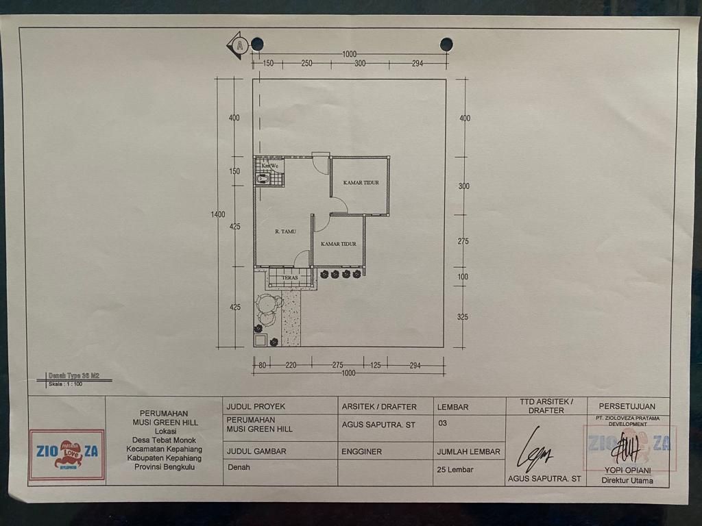 foto denah rumah tipe 36 perumahan MUSI GREEN HILL