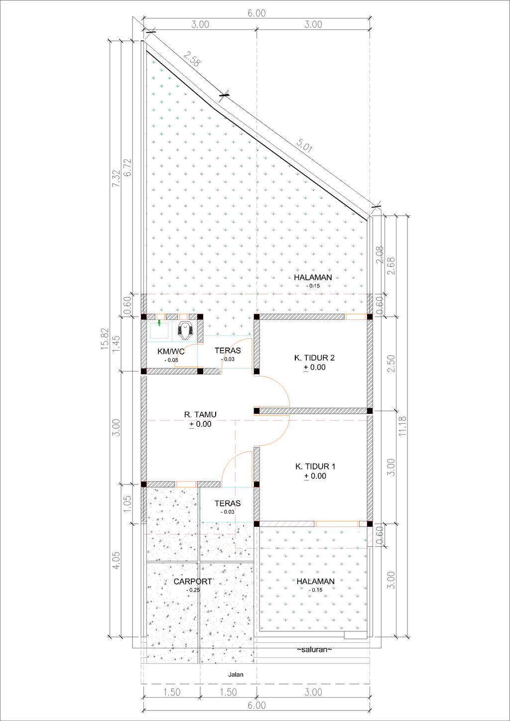 foto denah rumah tipe DR14-4 (New) perumahan Taman Warnasari Indah I