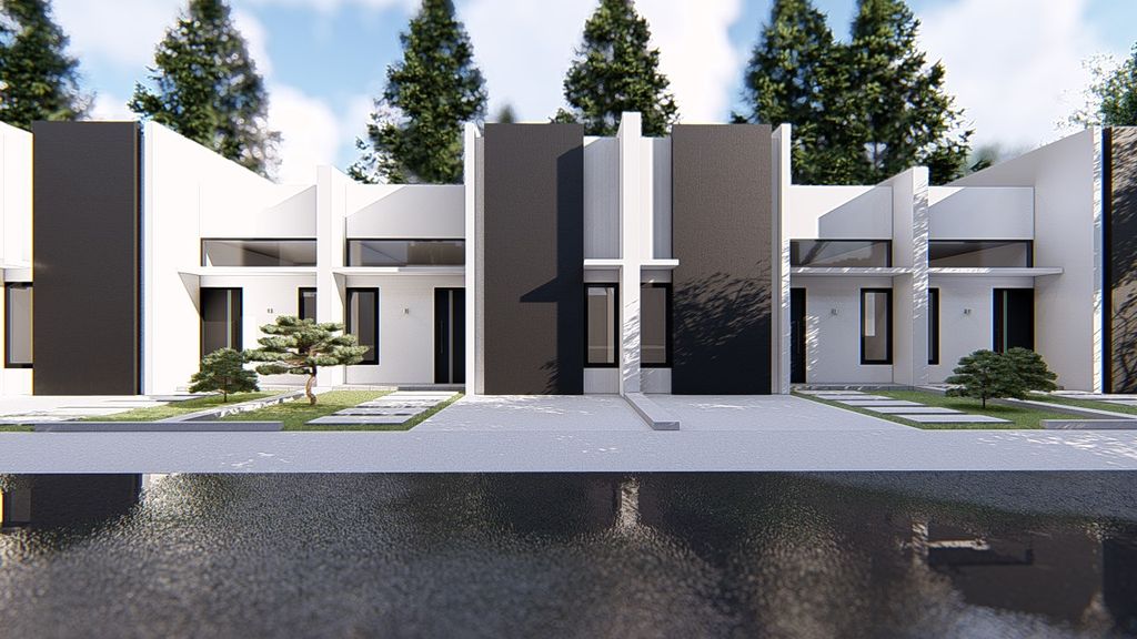 foto tampak rumah tipe Mawar perumahan BMW KALIMAYA