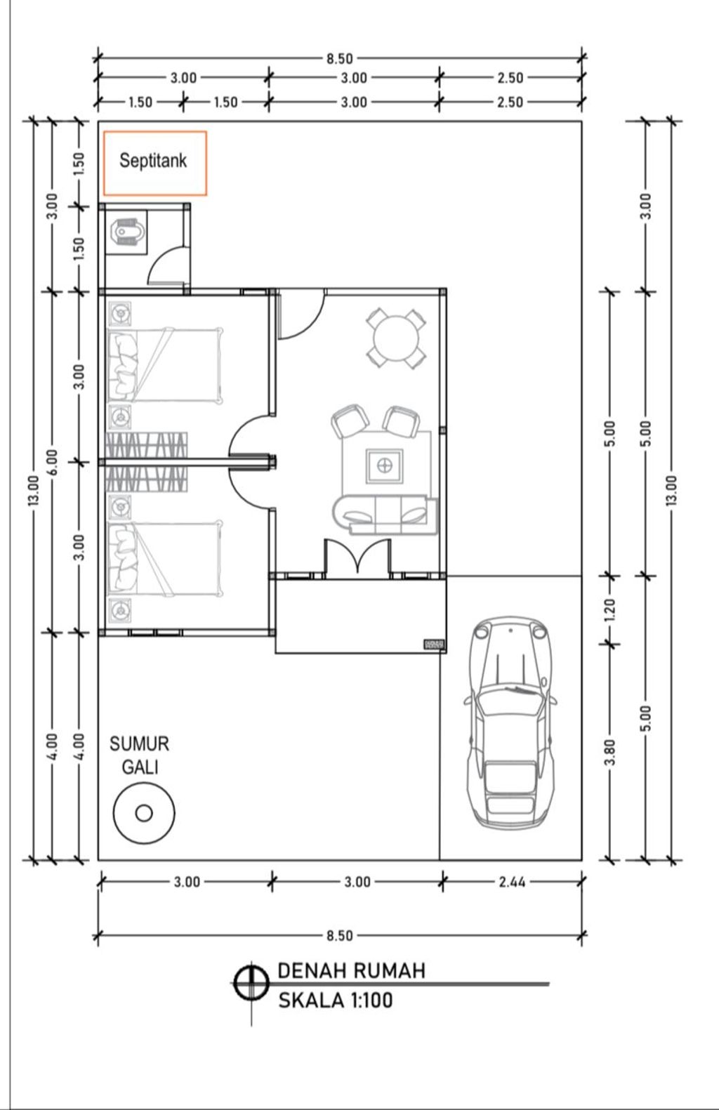foto denah rumah tipe 36 perumahan AMANAH RESIDENCE