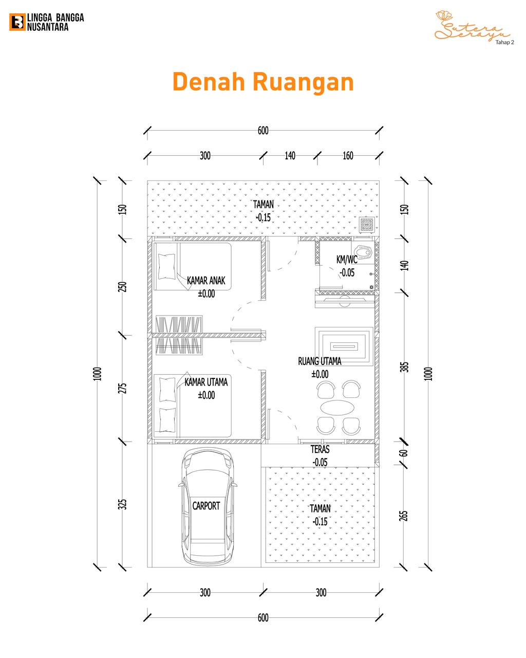 foto denah rumah tipe 32 perumahan PERUMAHAN SUTERA SERAYU 2