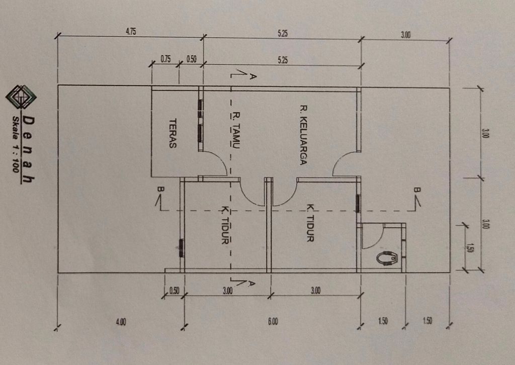 foto denah rumah tipe 36/78 perumahan PUTRI JINGGA RESIDENCE