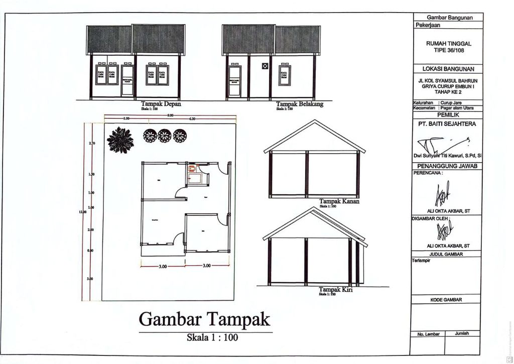 foto denah rumah tipe 36 perumahan Griya Curup Embun 1 Tahap II