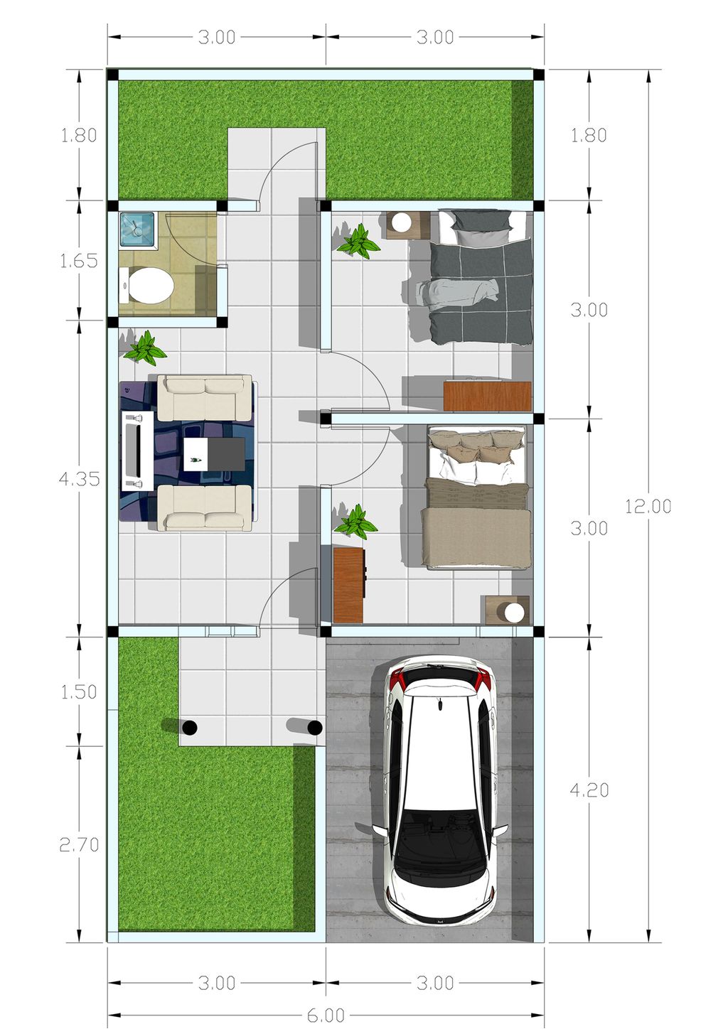 foto denah rumah tipe 42 perumahan GRAND ZAM ZAM REGENCY TAJINAN