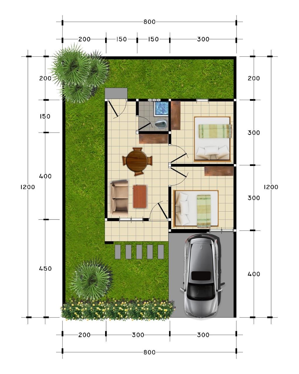 foto denah rumah tipe 36 perumahan GRAND CITRA MANDIRI RESIDENCE