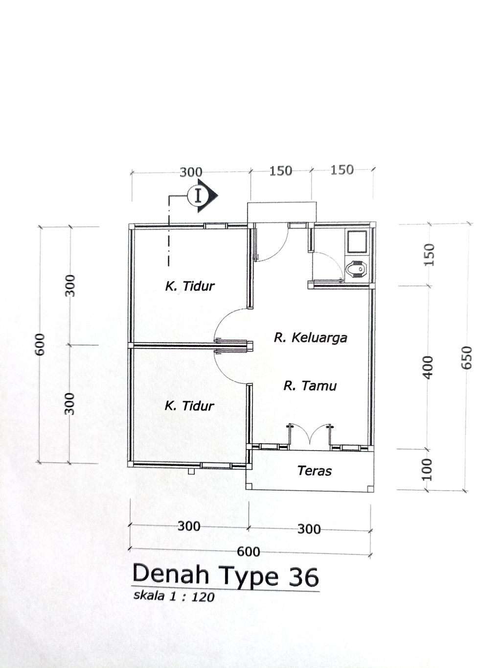 foto denah rumah tipe 36 perumahan PERMATA DARUSSALAM RUMBAI