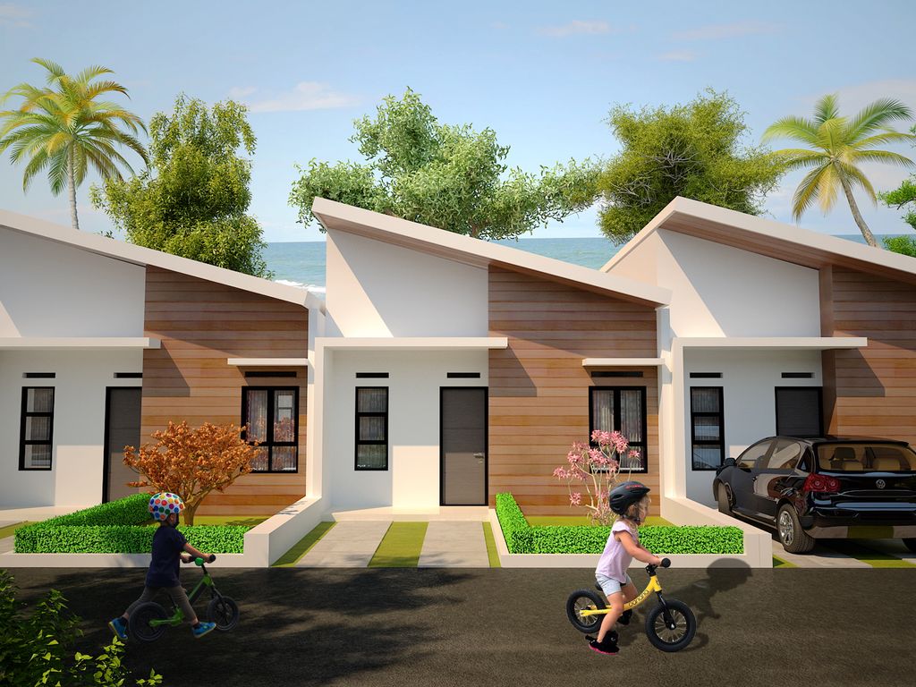 foto tampak rumah tipe 30/60 perumahan Cluster Tropical Griya Atlantis