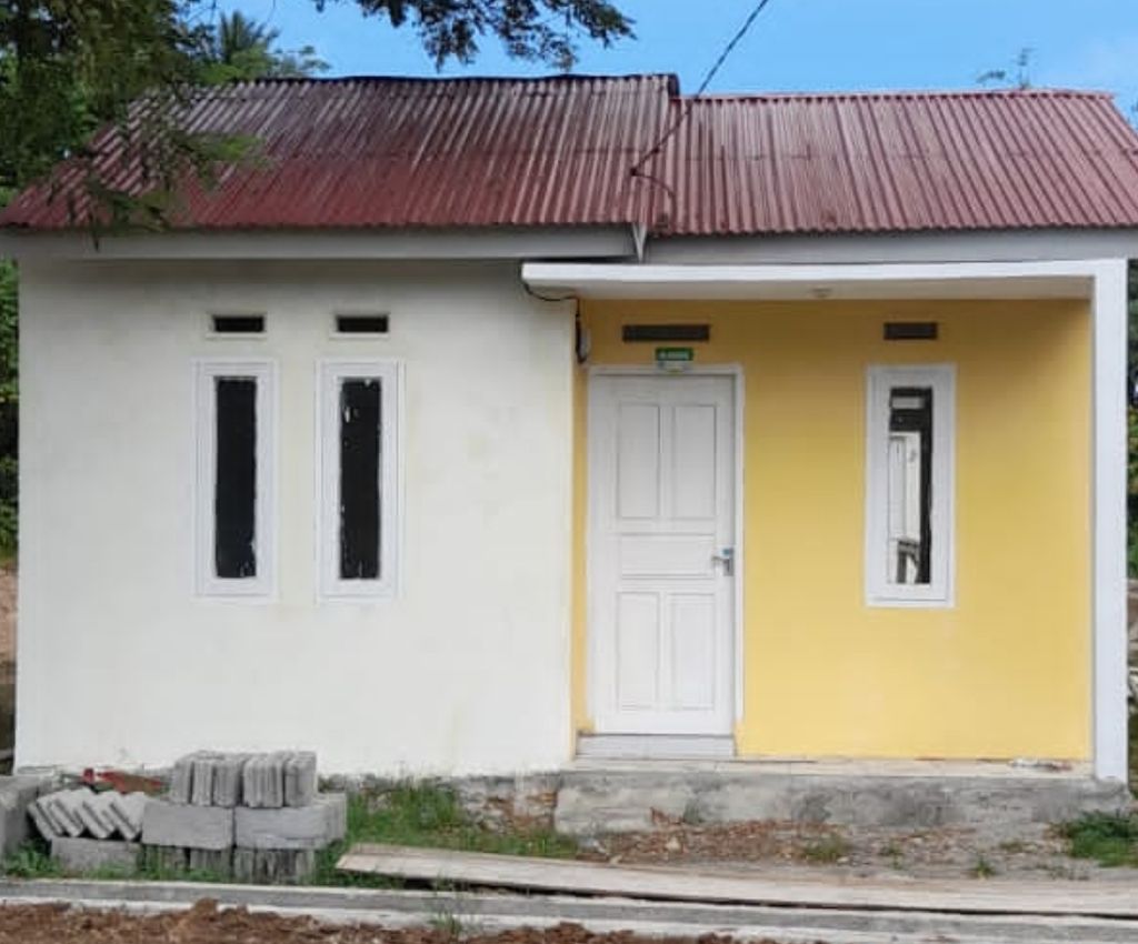 foto tampak rumah tipe Edelweis perumahan The Harvest Land Lembean