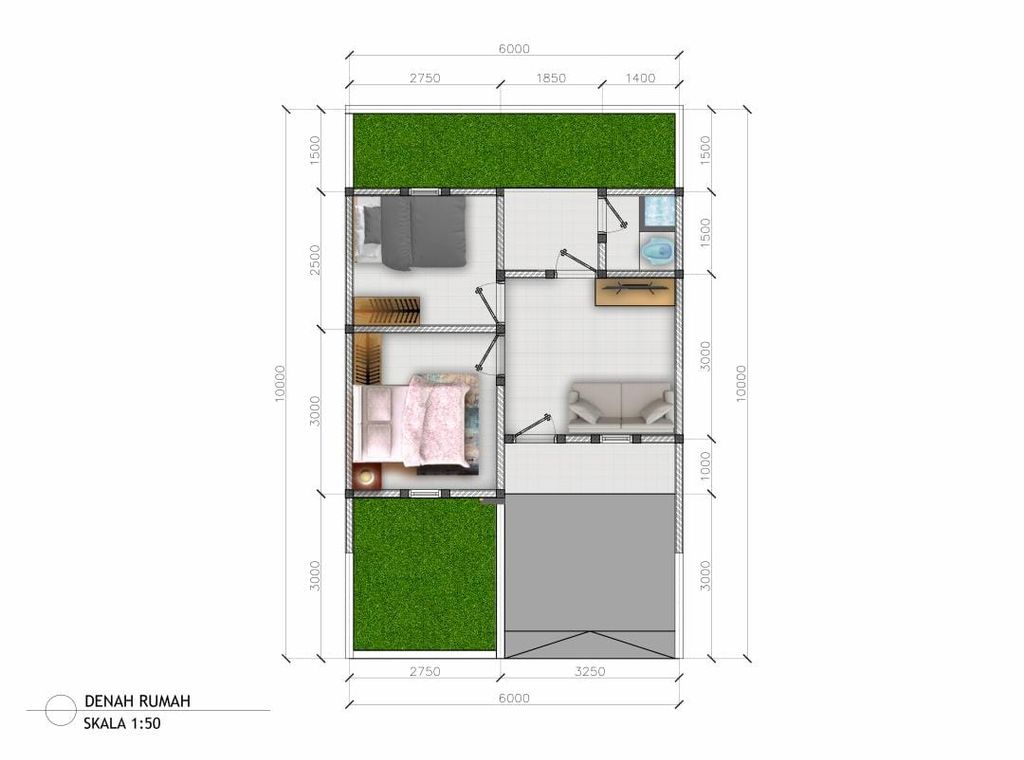 foto denah rumah tipe 33 perumahan CEMPAKA CLUSTER