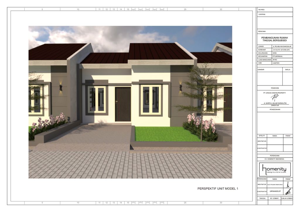 foto tampak rumah tipe 36 perumahan GRAHA SIWATA PERMAI