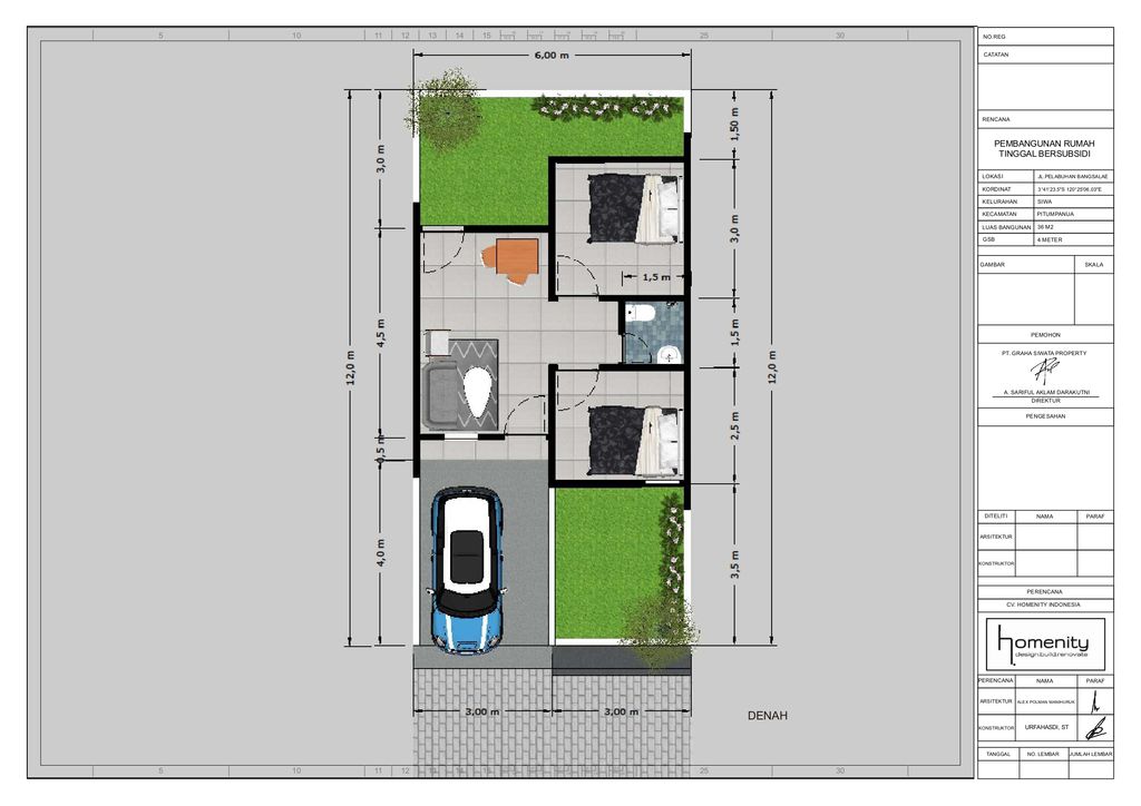 foto denah rumah tipe 36 perumahan GRAHA SIWATA PERMAI