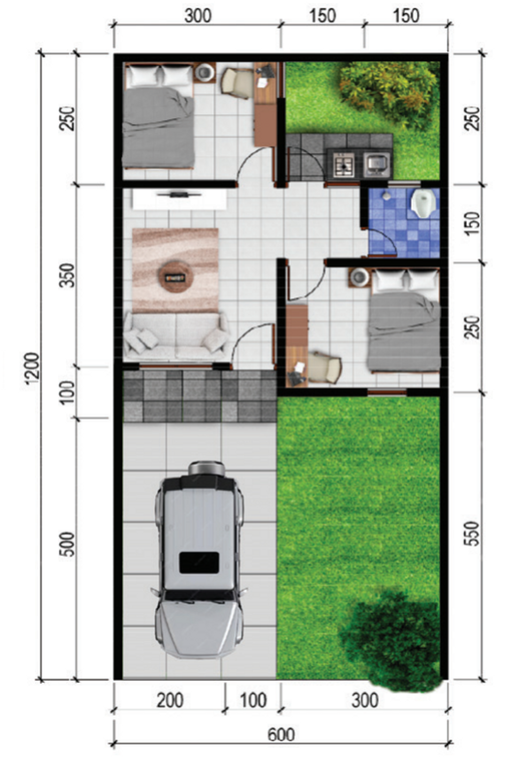 foto denah rumah tipe 30/72 perumahan PERUMAHAN BHUMI INDAH PERSADA