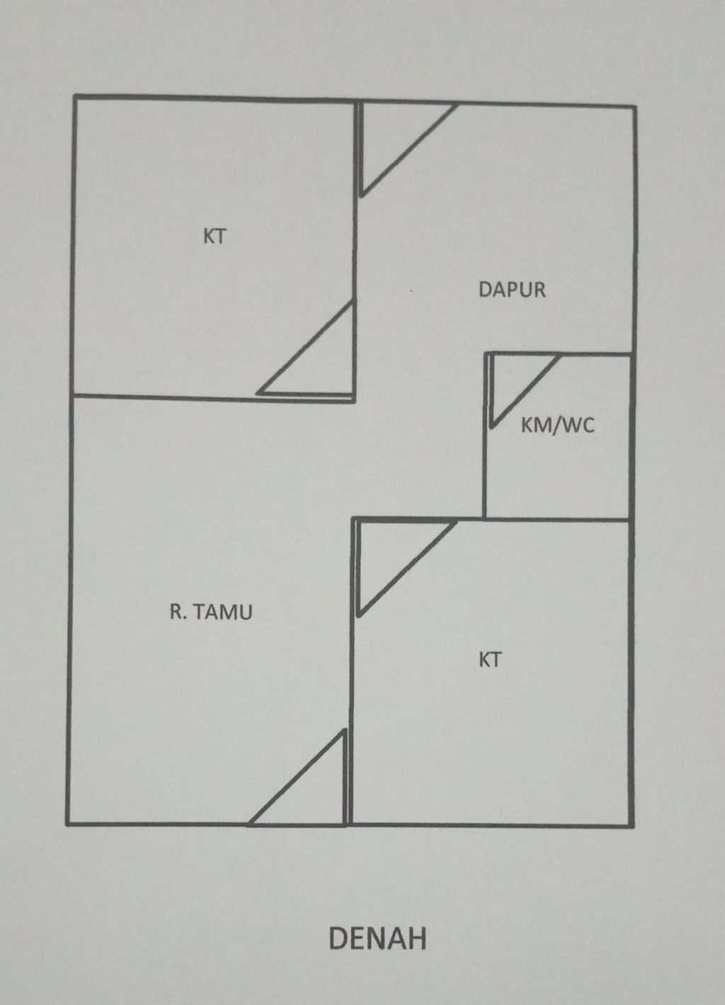 foto denah rumah tipe 36 HB perumahan GRIYA PESONA HARAPAN 5 MATA MERAH
