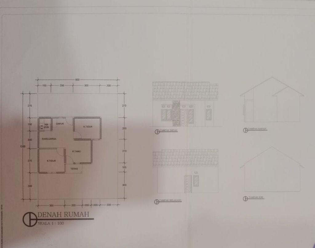 foto denah rumah tipe RSH 36 perumahan TAMAN KANISA MUBARAK.