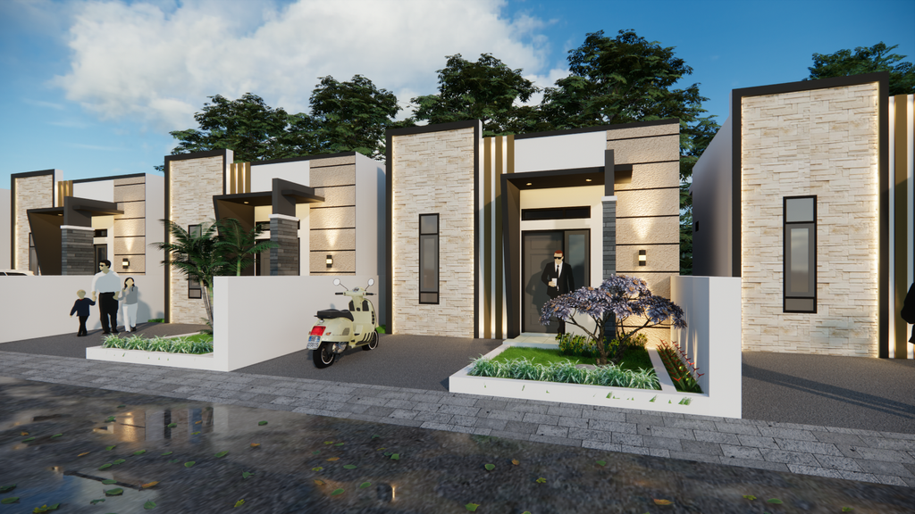 foto tampak rumah tipe 36 perumahan Nisraland Residence