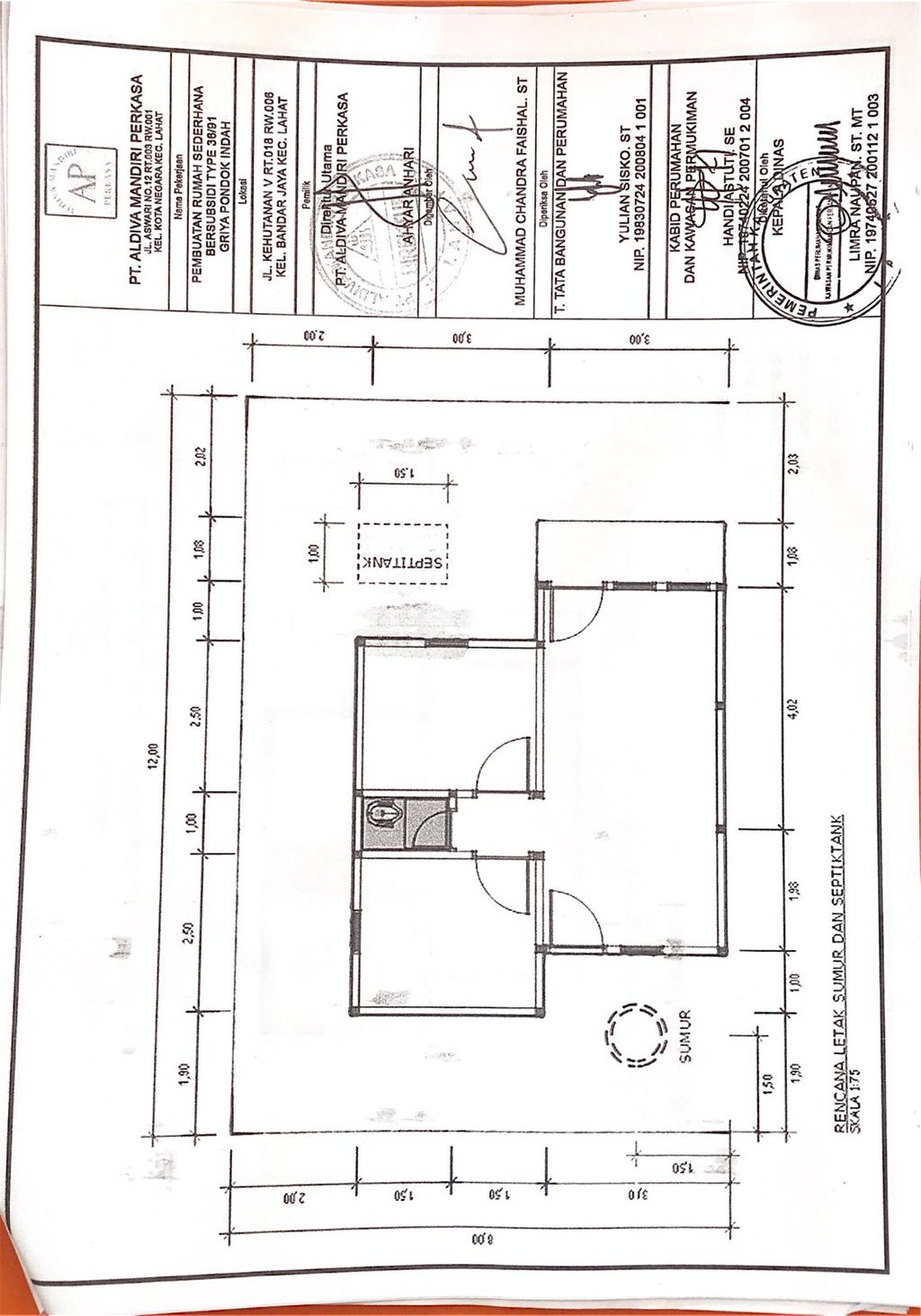 foto denah rumah tipe 36 perumahan Griya Pondok Indah