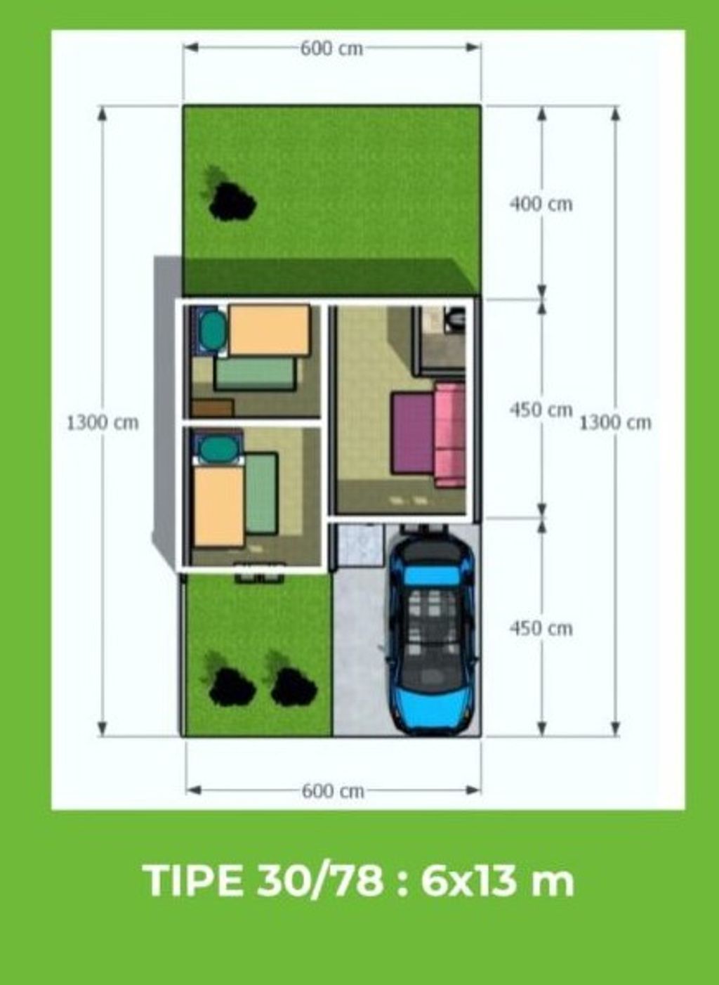 foto denah rumah tipe 30 perumahan RACHITA LAND
