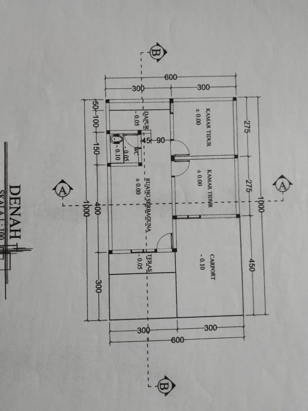 foto denah rumah tipe 36/78 perumahan Kabumian Hill