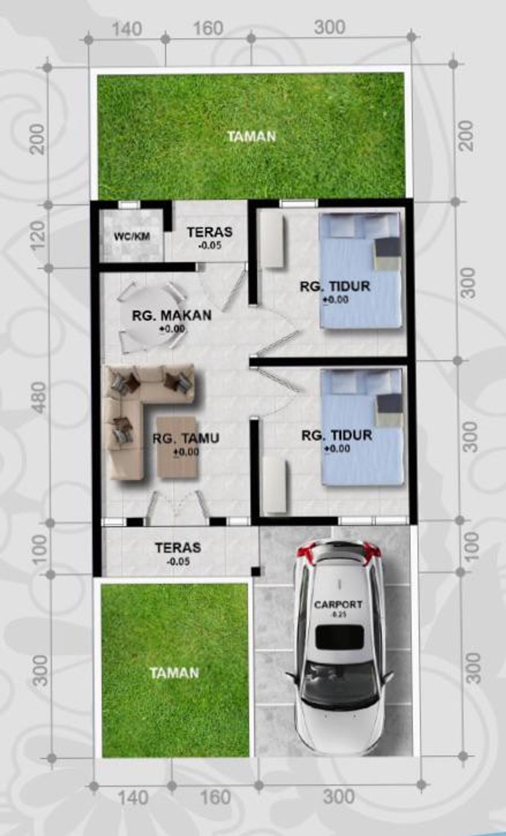 foto denah rumah tipe 36 perumahan MUTIARA LAND