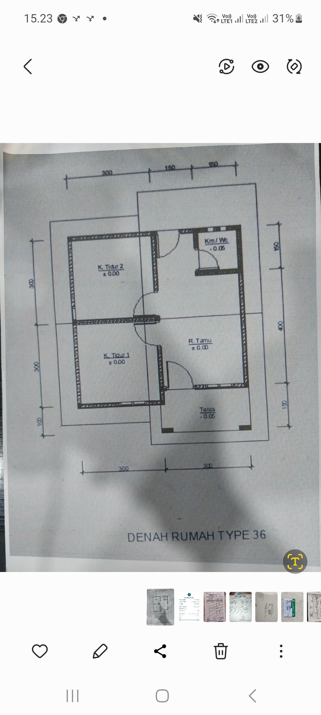 foto denah rumah tipe 36 perumahan Graha anugrah palam 2