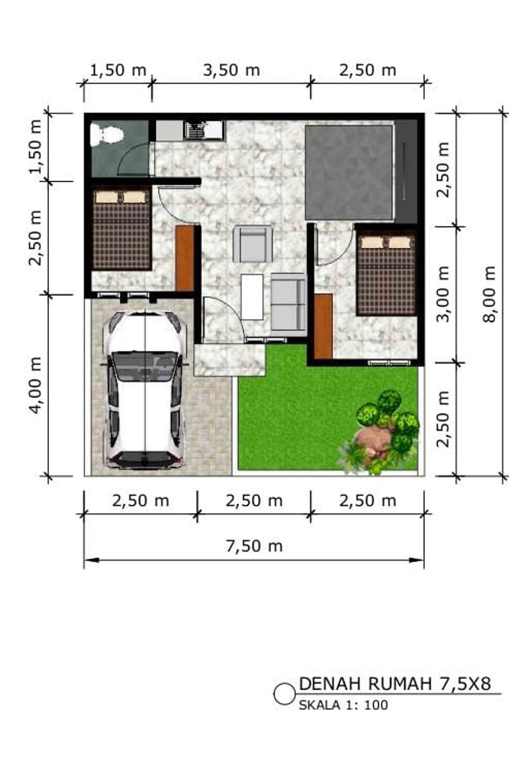 foto denah rumah tipe 36/60 perumahan Rafii Residence