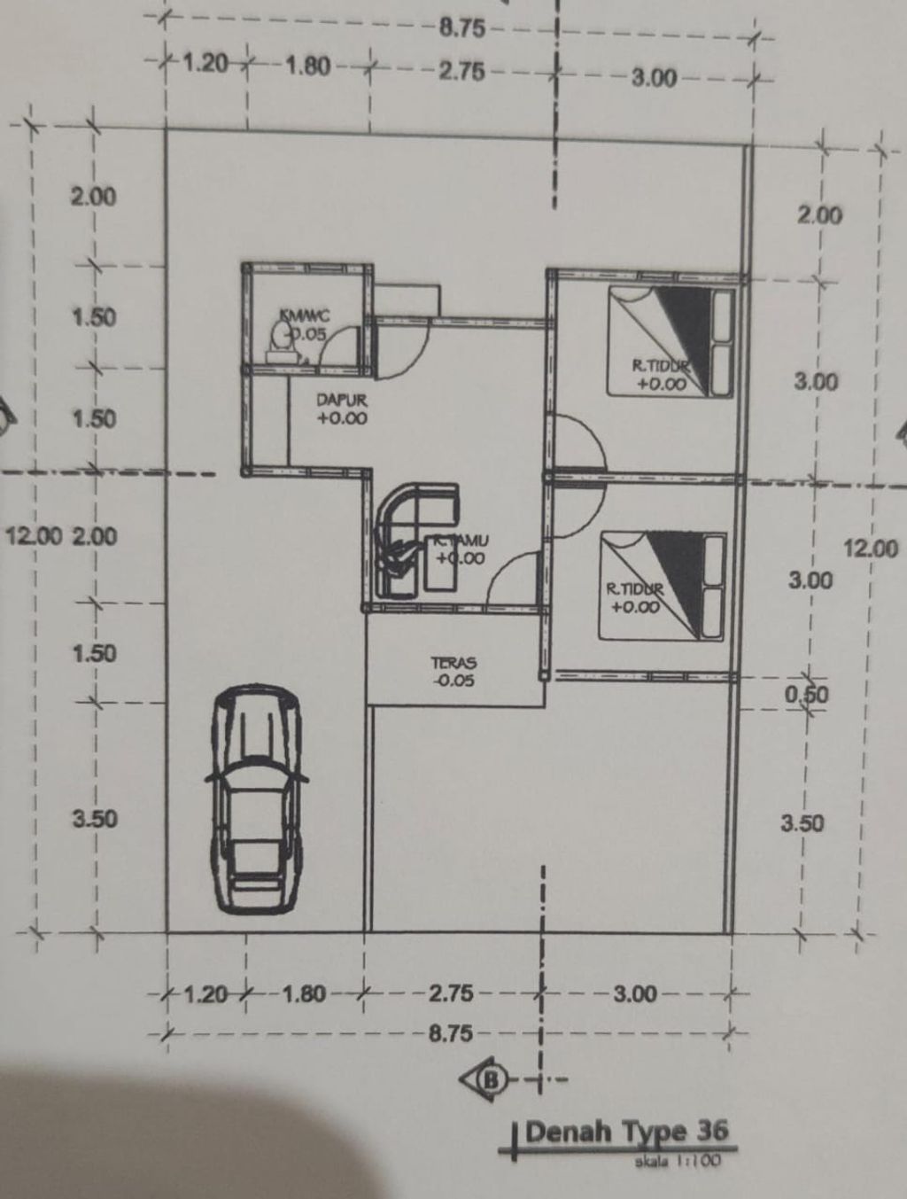 foto denah rumah tipe 36 subsidi perumahan SUKA RAMAI RESIDENCE 2