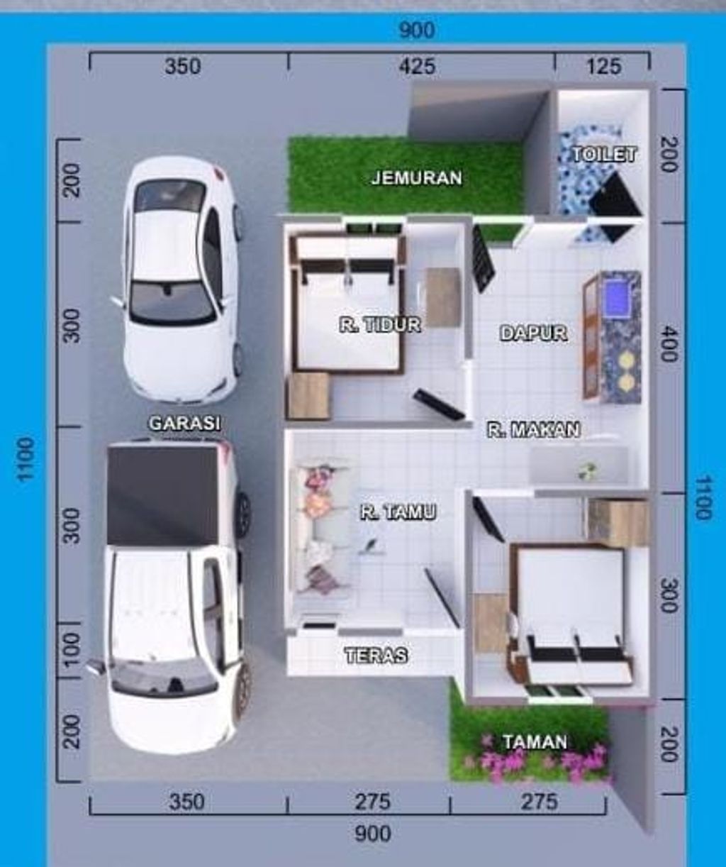 foto denah rumah tipe 36 perumahan PERMATA INDAH 2 TAHAP 3