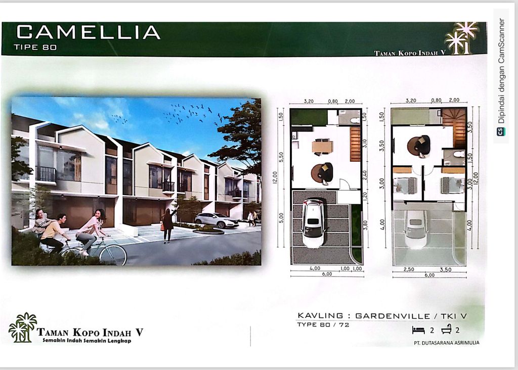 foto denah rumah tipe CAMELLIA perumahan TAMAN KOPO INDAH V GARDENVILLE