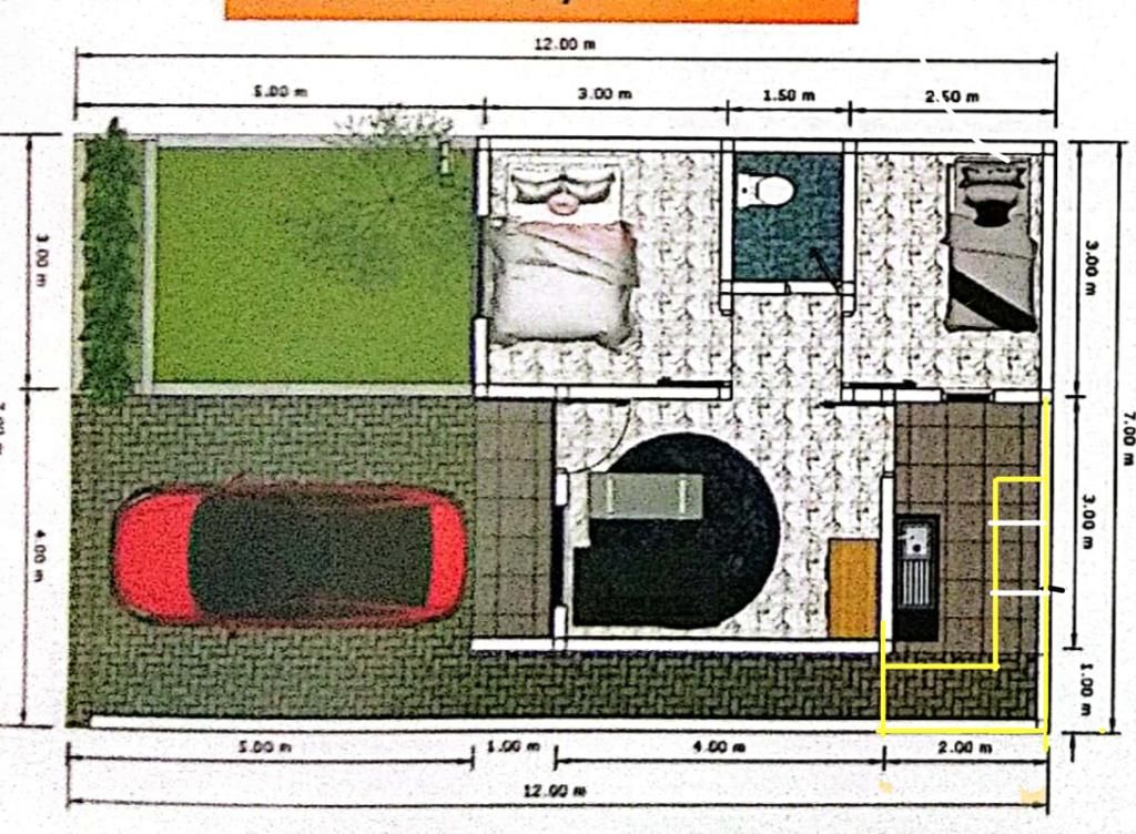 foto denah rumah tipe 36 perumahan Villa Alila Shafa 2