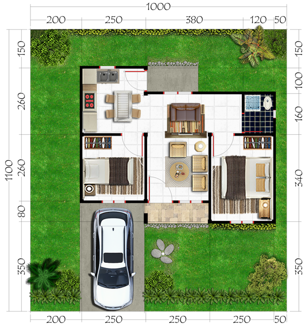 foto denah rumah tipe 36 perumahan Rajawali Residence