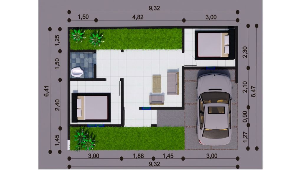 foto denah rumah tipe 30/60 perumahan PERUMAHAN GRIYA KAHURIPAN JATEN