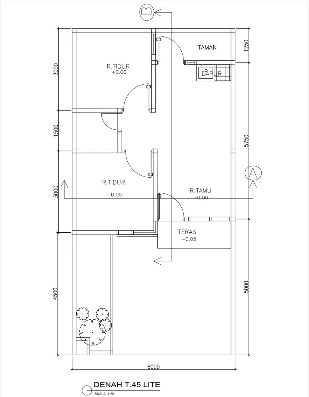 foto denah rumah tipe LITE perumahan AVANI GYOEN RESIDENCE TAHAP 3