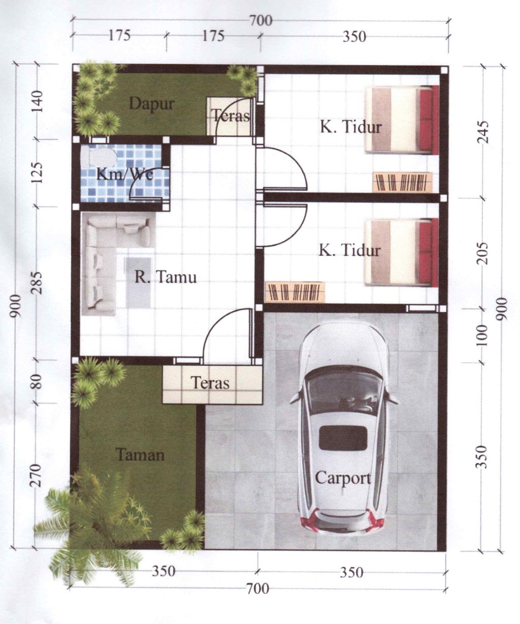 foto denah rumah tipe Subsidi perumahan PUSPAMAYA RESIDENCE