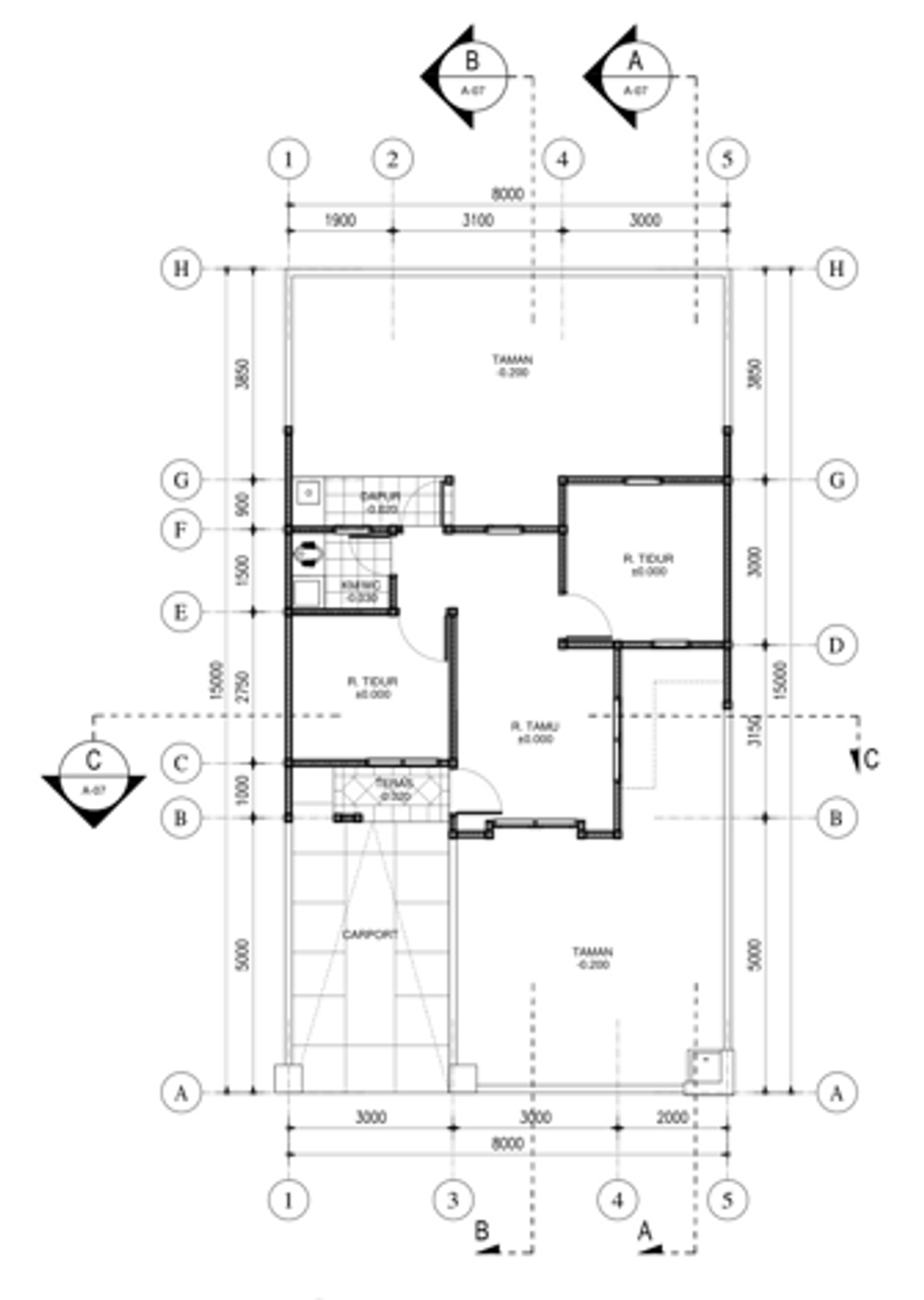 foto denah rumah tipe CEMPAKA 5 BR perumahan CitraIndah City Bukit Cempaka IMB 345