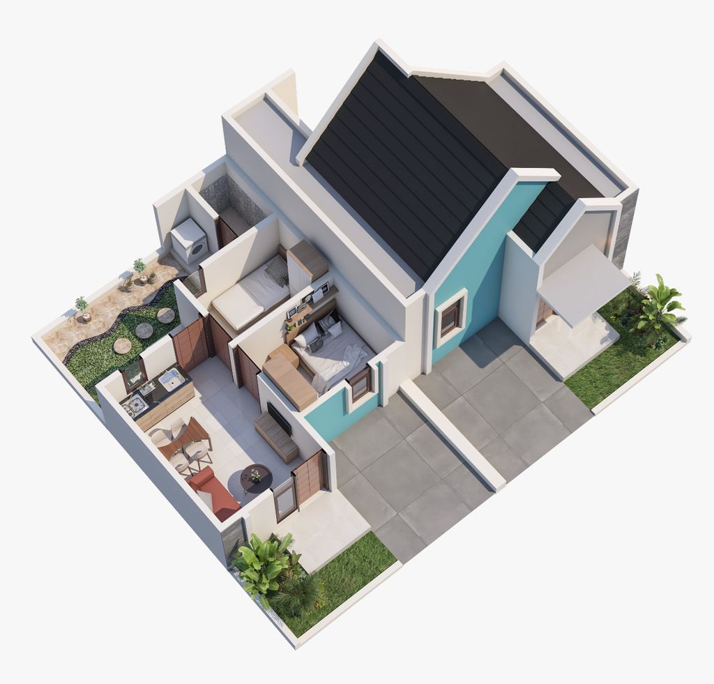 foto denah rumah tipe 30/60 perumahan TSURAYYALAND ASIH CISAMBENG