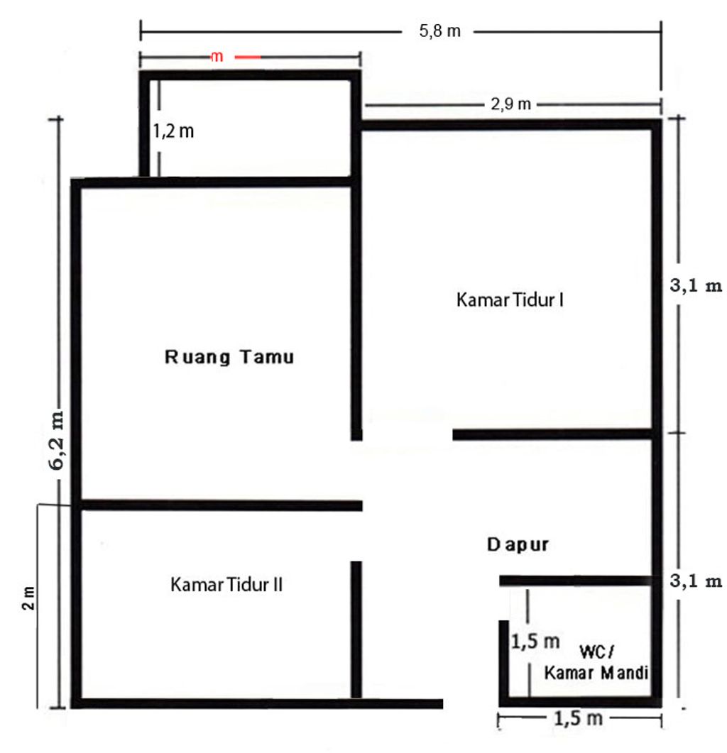 foto denah rumah tipe 36 perumahan Permata Zhara 3