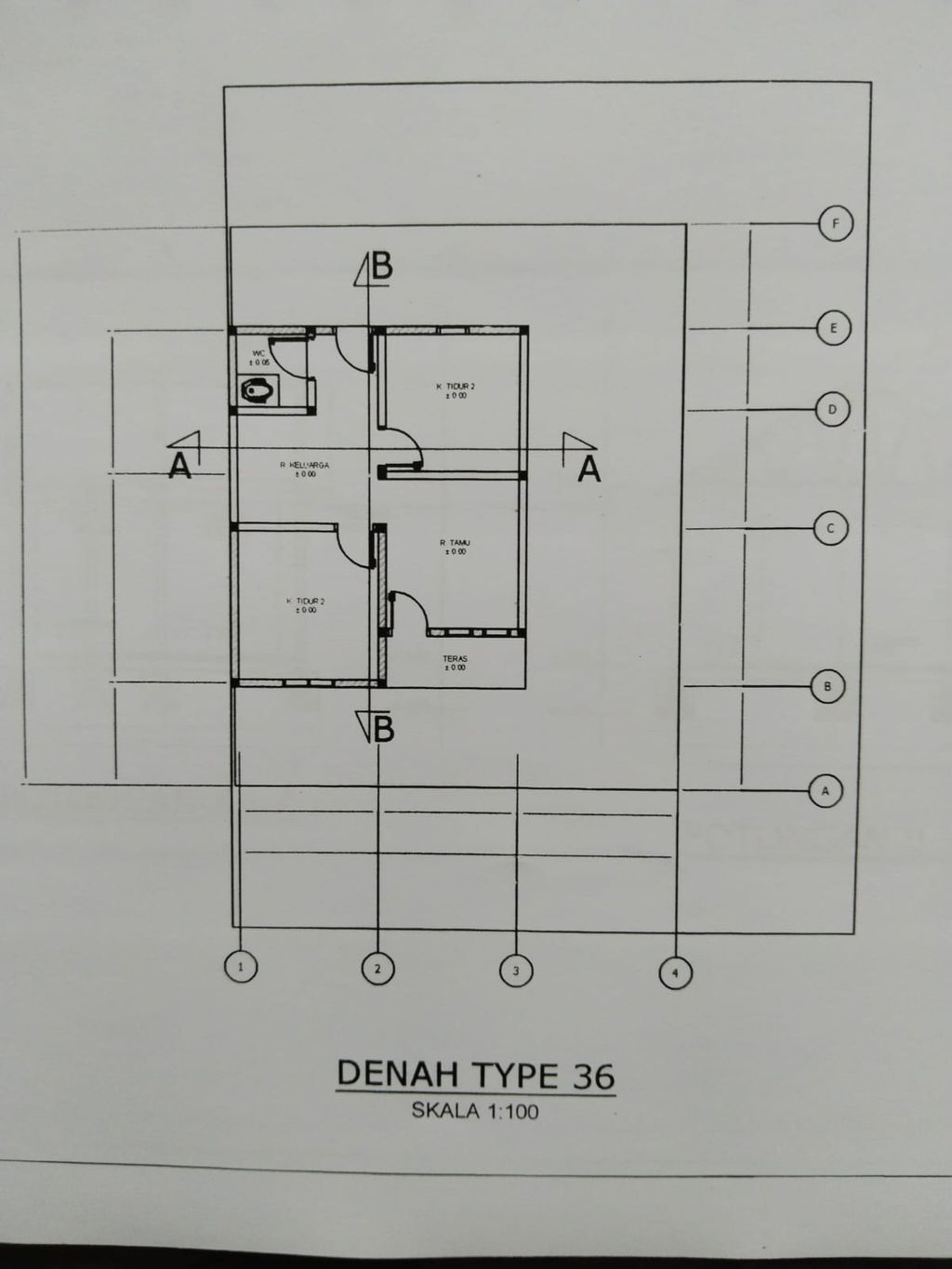 foto denah rumah tipe 36/90 perumahan GRAND RAFI RESIDENCE II