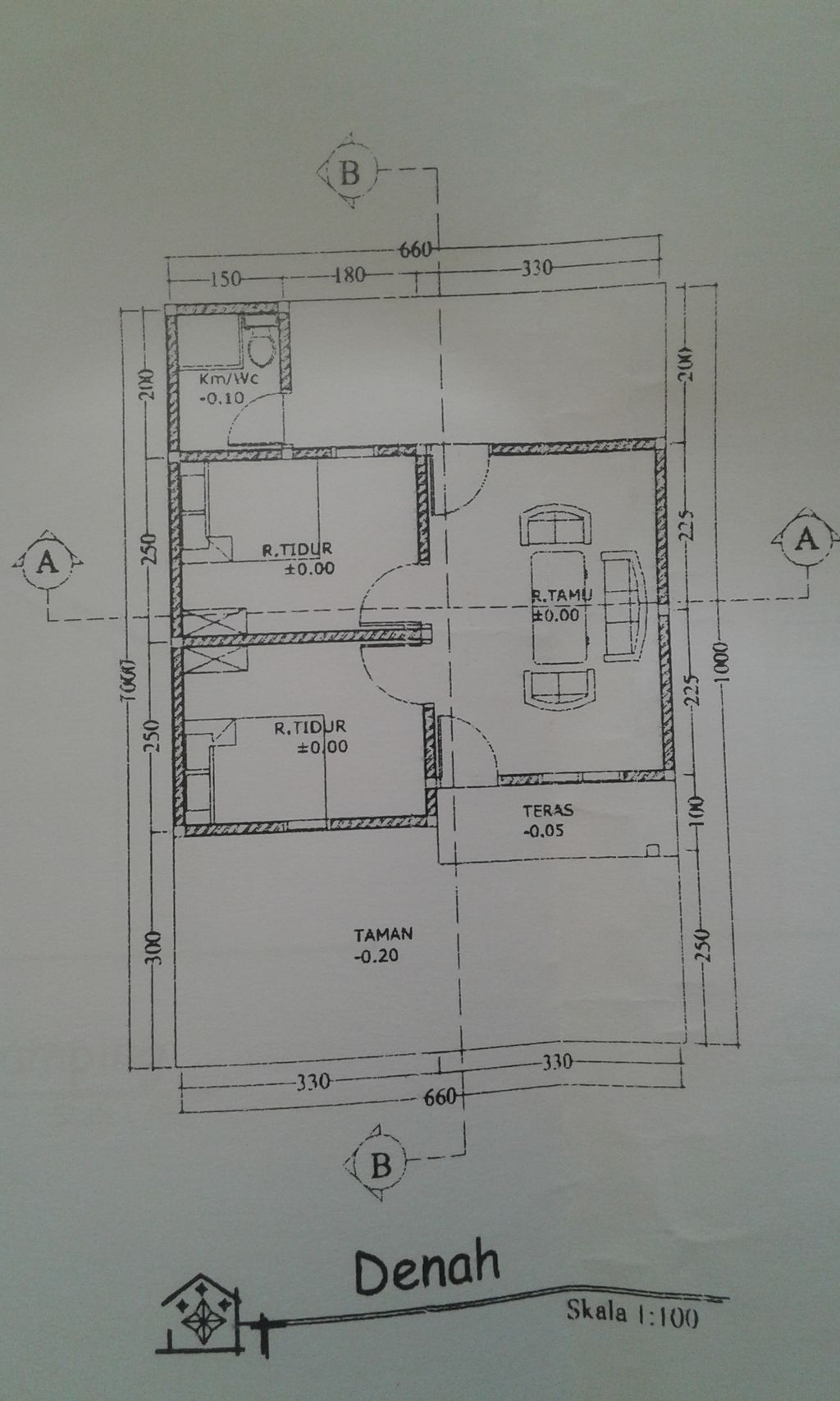 foto denah rumah tipe 36 perumahan BENGAWAN INDAH