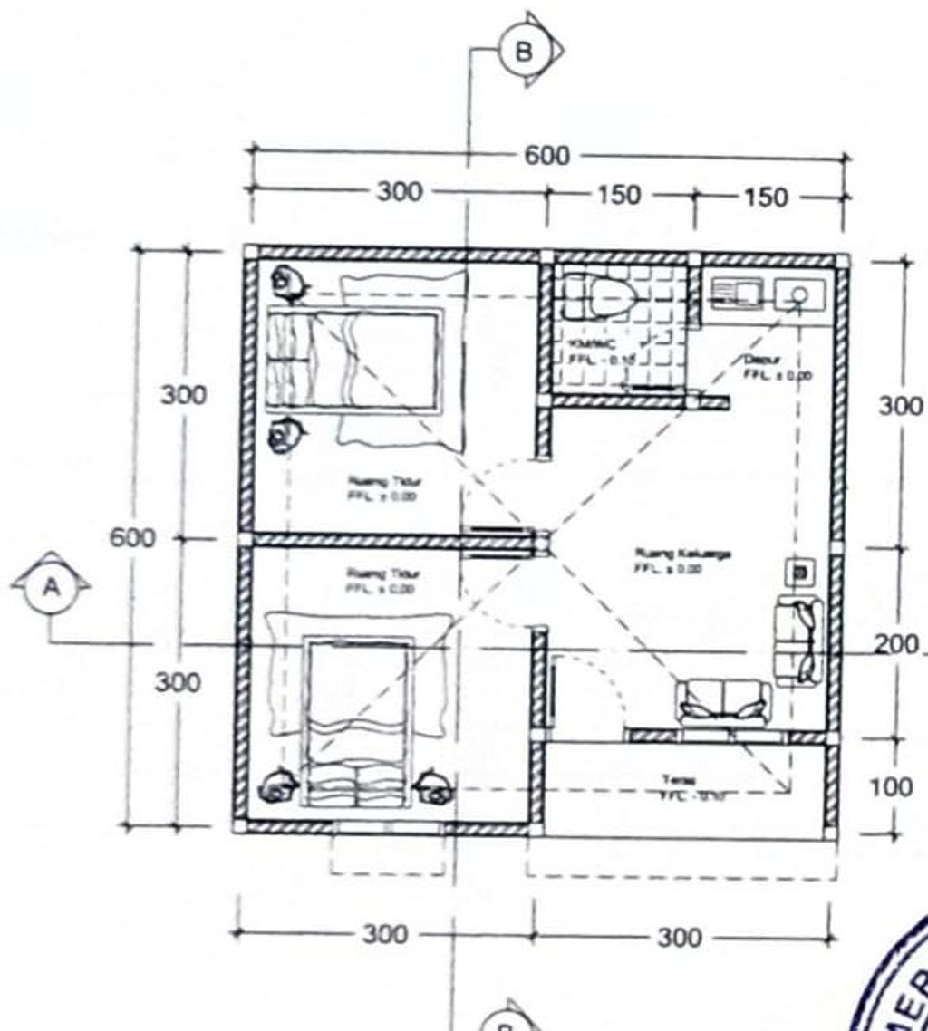 foto denah rumah tipe 36/75 perumahan RAMA JAYA ASRI RESIDENCE 5