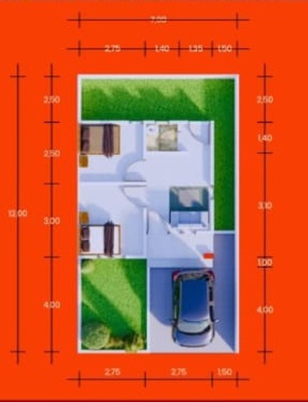 foto denah rumah tipe 30/84 perumahan Giri Prasta