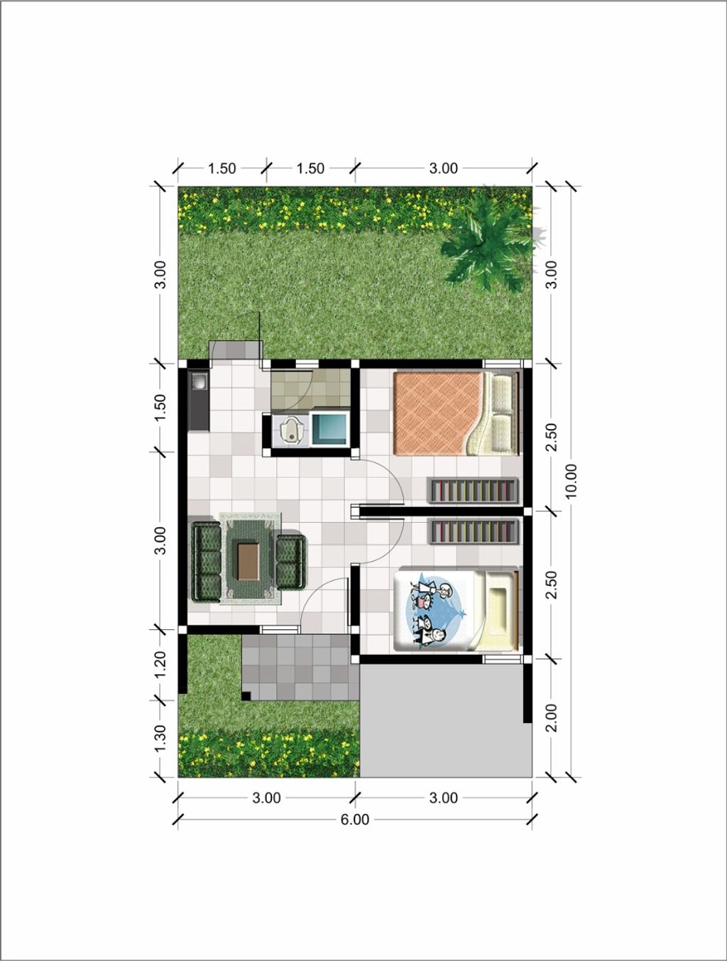 foto denah rumah tipe 31/60 perumahan Perumahan MUTIARA GADING