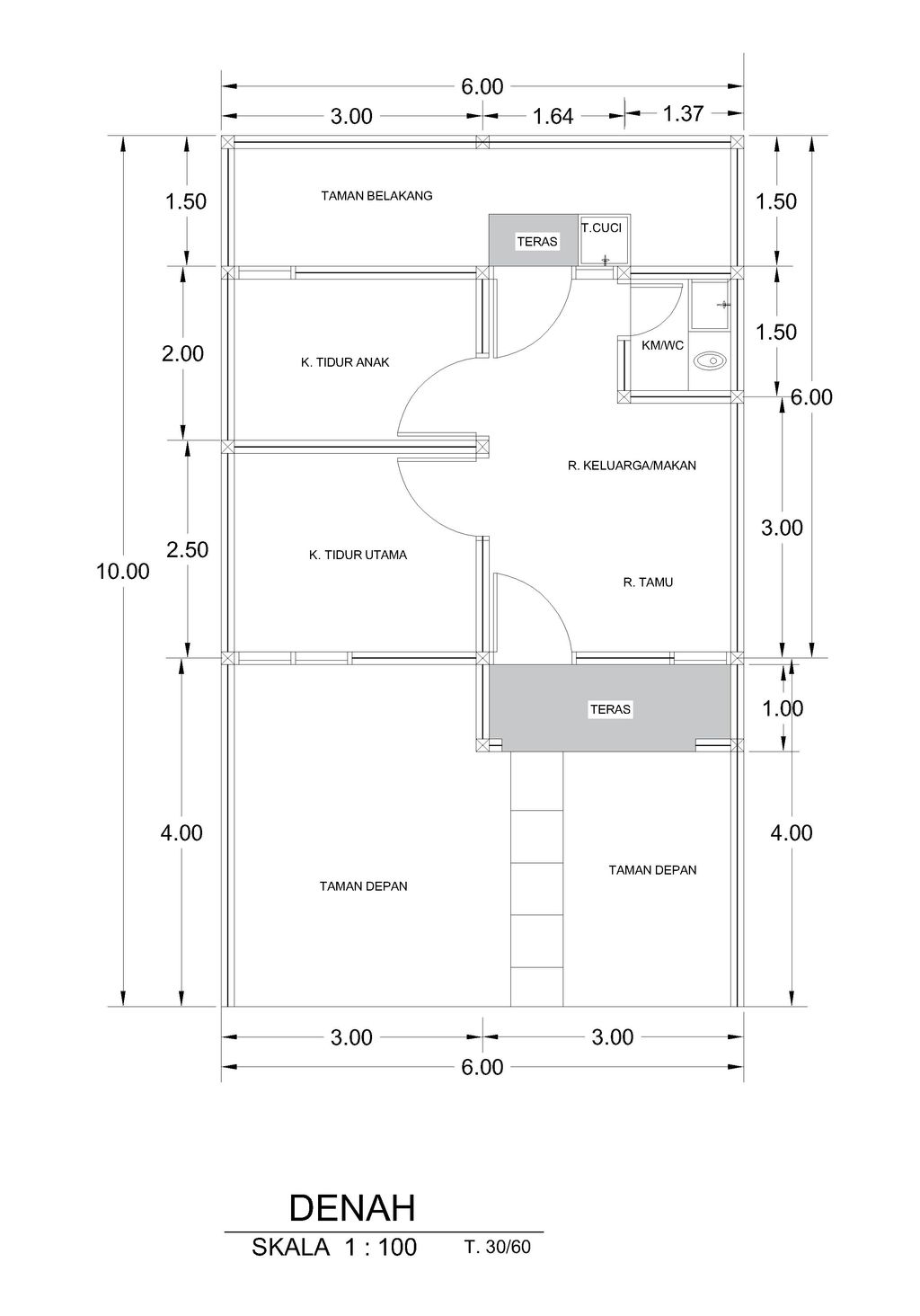 foto tampak rumah tipe 30/60 Blok B 162 perumahan GRAND PANGHEGAR RESIDENCE II