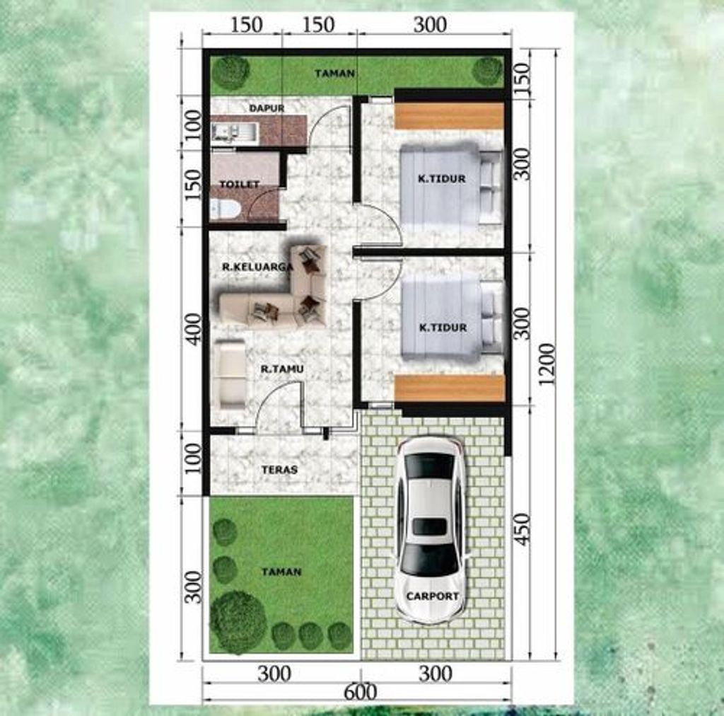 foto denah rumah tipe 36 perumahan ROYAL KETIB REGENCY SUMEDANG